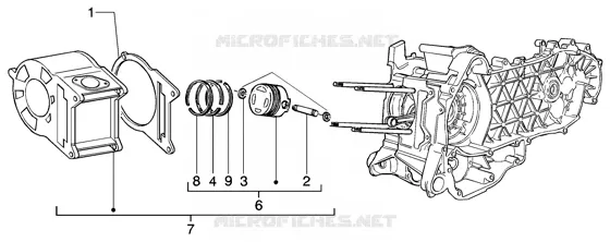 Cylinder-piston-wrist pin, assy