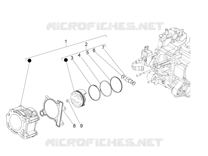 Cylinder-piston-wrist pin unit