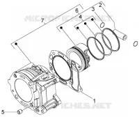 Cylinder-piston-wrist pin, assy