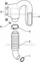 Belt cooling tube-intake tube