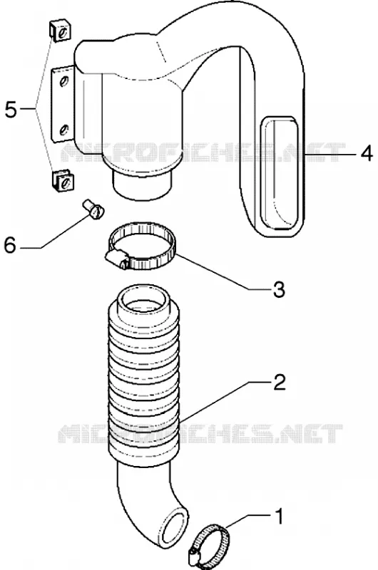 Belt cooling tube-intake tube