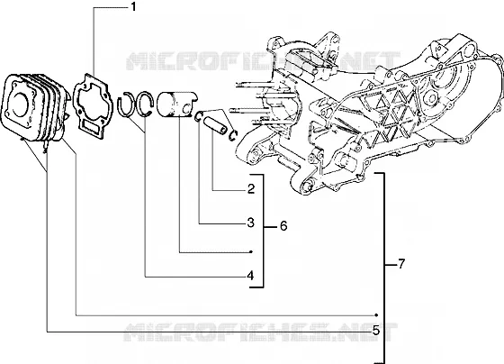 Cylinder-piston-wrist pin, assy