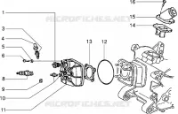 Cylinder head and induction pipe (Vehicle with rear hub brake)