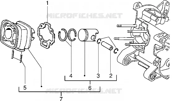 Cylinder-piston-wrist pin, assy