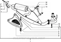 Catalytic silencer (Vehicle with rear hub brake)