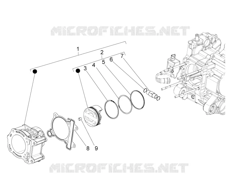 Cylinder-piston-wrist pin unit
