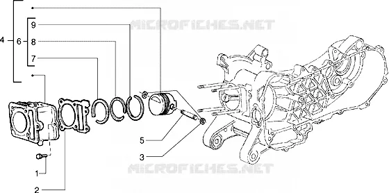 Cylinder-piston-wrist pin, assy