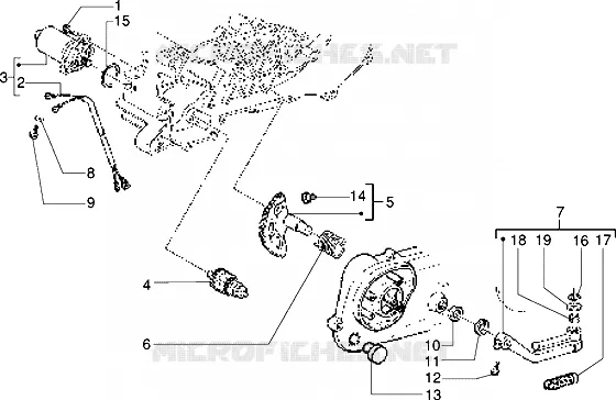 Starting motor-starter lever