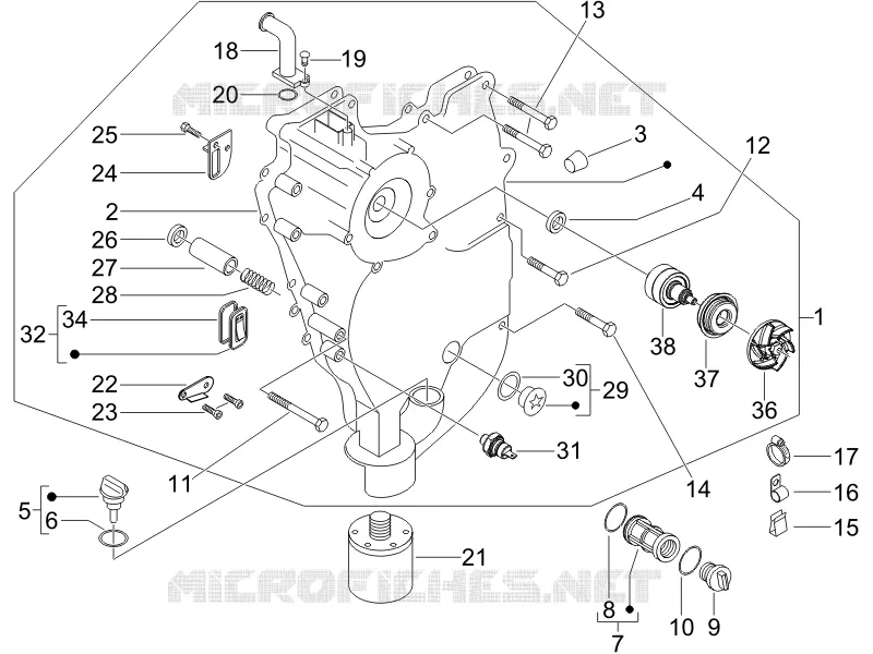 Flywheel magneto cover - Oil filter