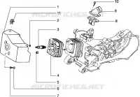 Cylinder head-cooling hood-inlet and induction pipe