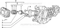 Cylinder-piston-wrist pin, assy