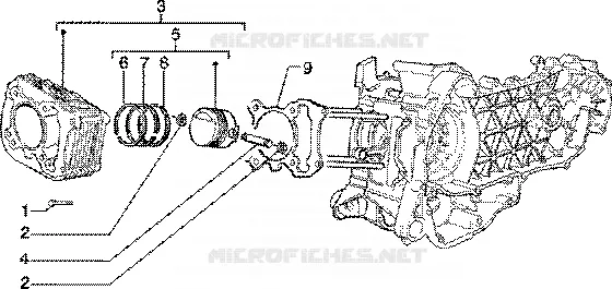 Cylinder-piston-wrist pin, assy