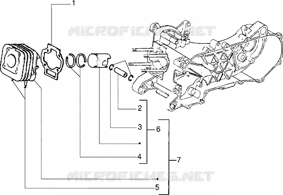Cylinder-piston-wrist pin, assy