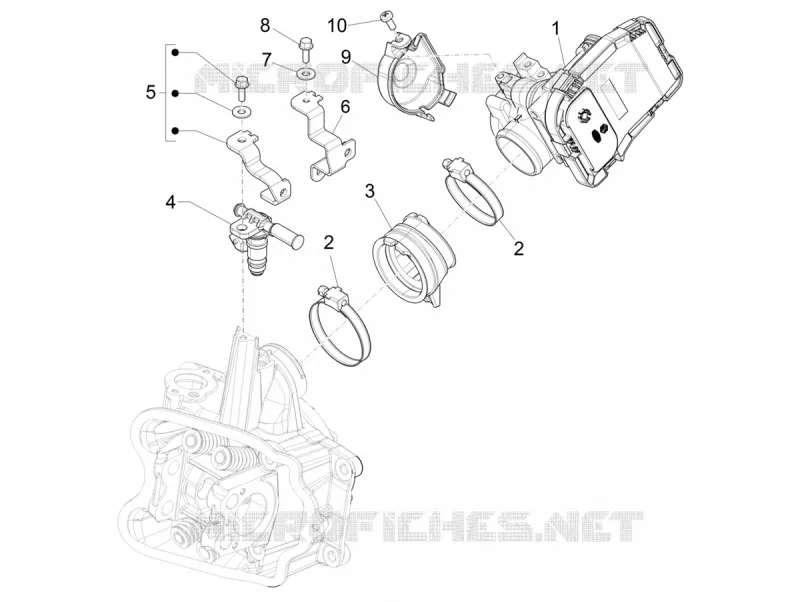Throttle body - Injector - Union pipe
