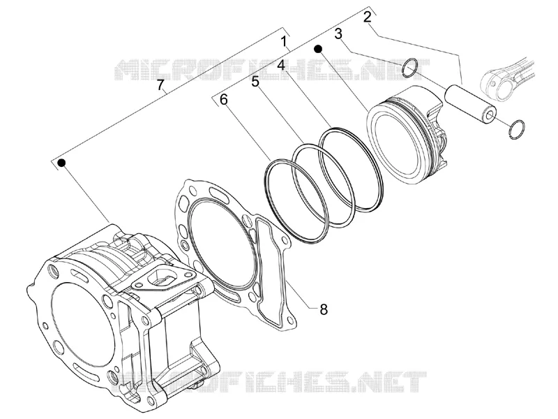 Cylinder-piston-wrist pin unit