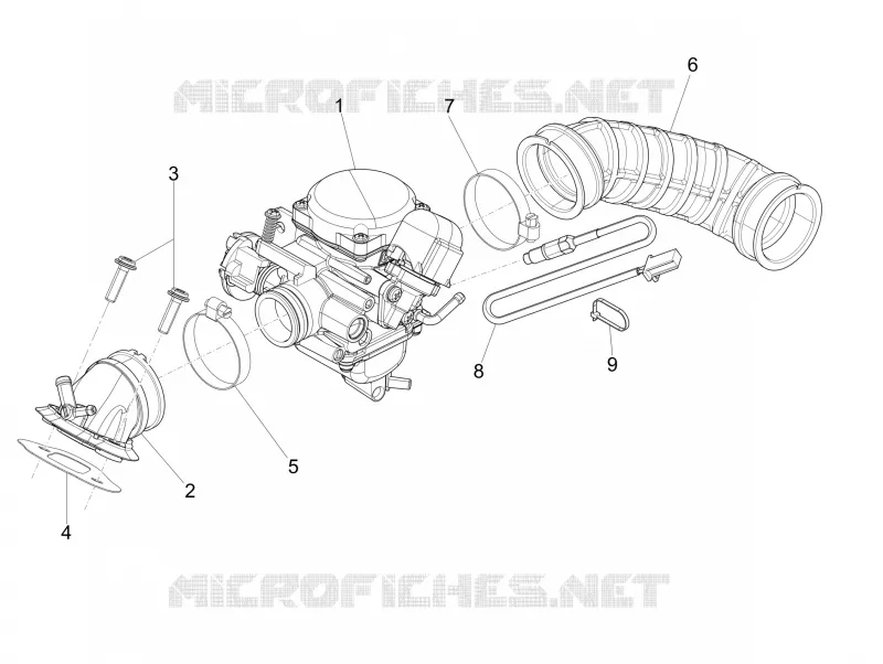 Carburettor, assembly - Union pipe