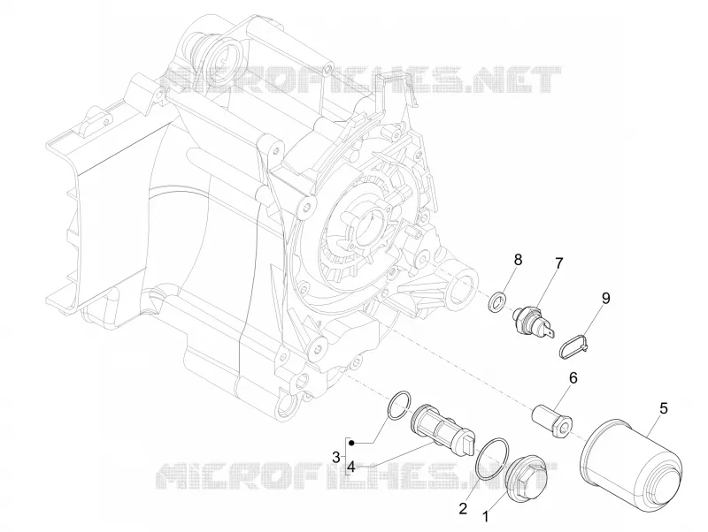 Flywheel magneto cover - Oil filter