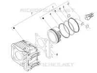 Cylinder-piston-wrist pin unit