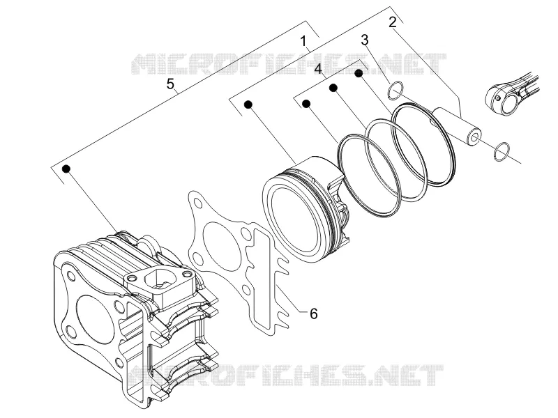 Cylinder-piston-wrist pin unit