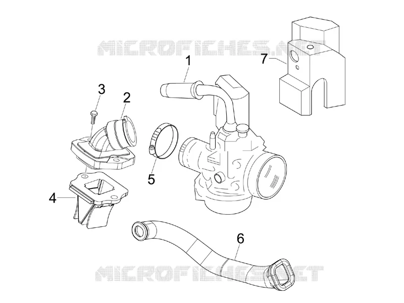 Carburettor, assembly - Union pipe