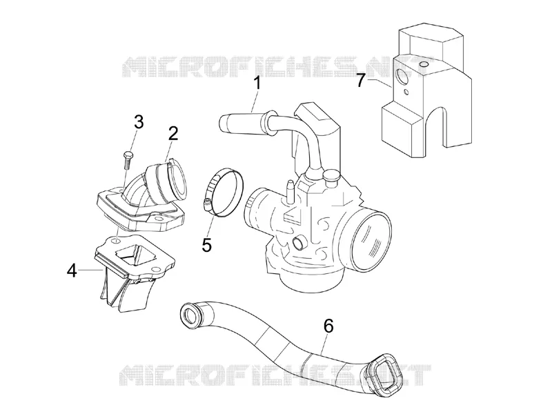 Carburettor, assembly - Union pipe