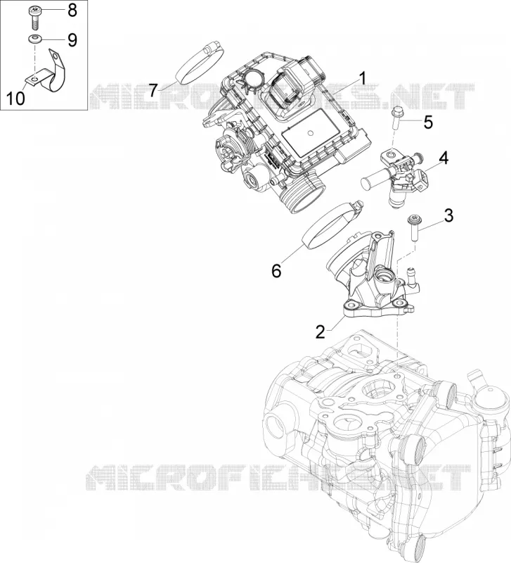 Throttle body - Injector - Union pipe