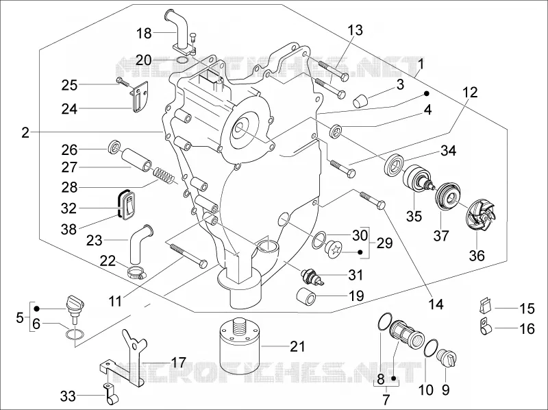 Flywheel magneto cover - Oil filter
