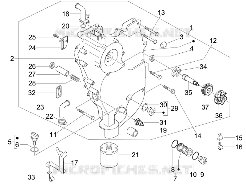 Flywheel magneto cover - Oil filter