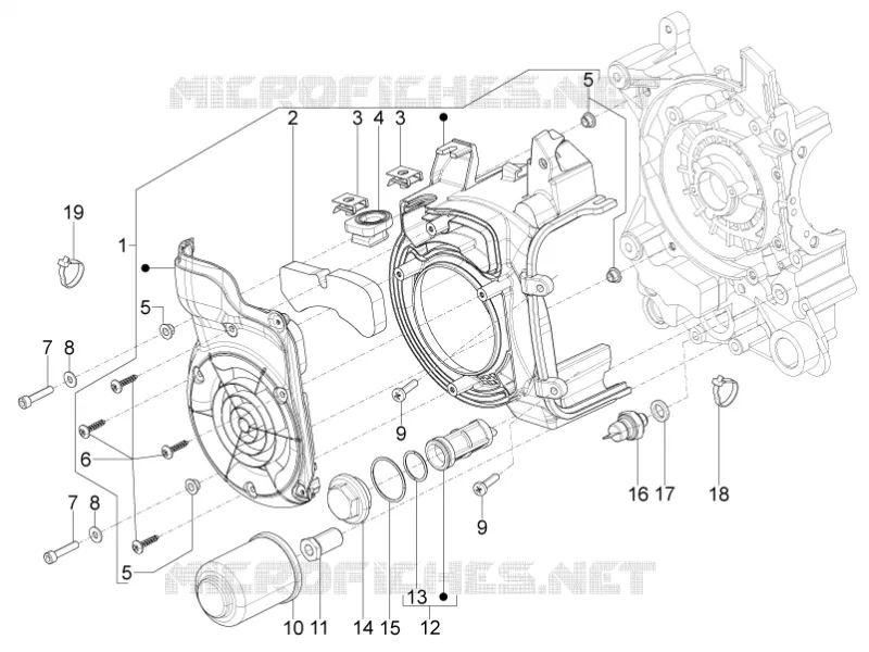 Flywheel magneto cover - Oil filter