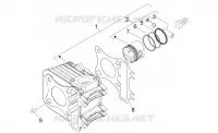 Cylinder-piston-wrist pin unit