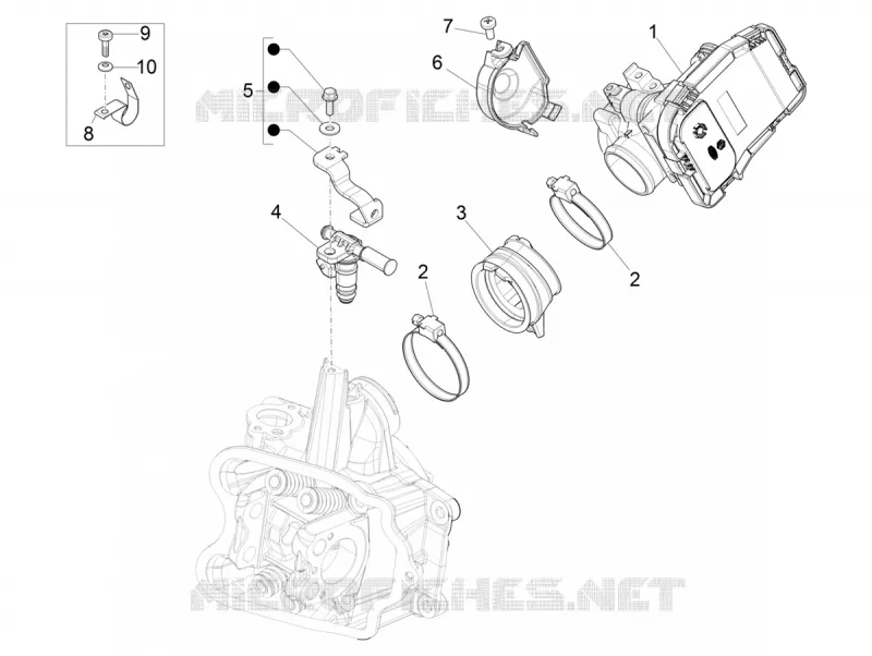 Throttle body - Injector - Union pipe