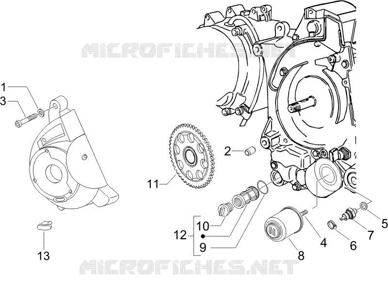 Flywheel magneto cover - Oil filter
