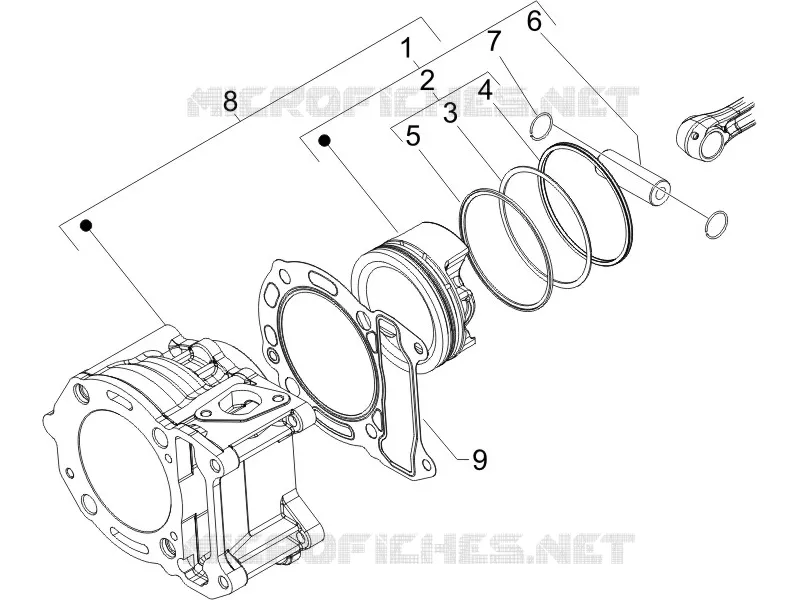 Cylinder-piston-wrist pin unit