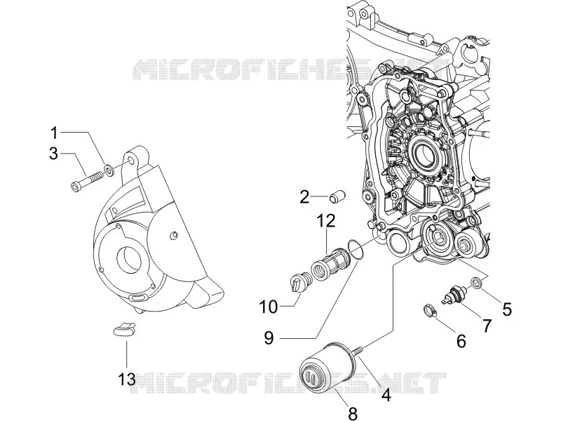 Flywheel magneto cover - Oil filter