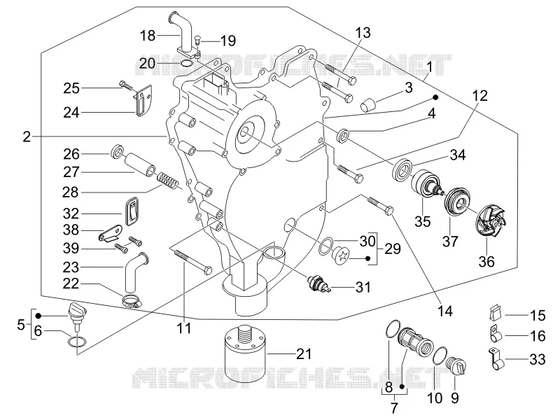 Flywheel magneto cover - Oil filter