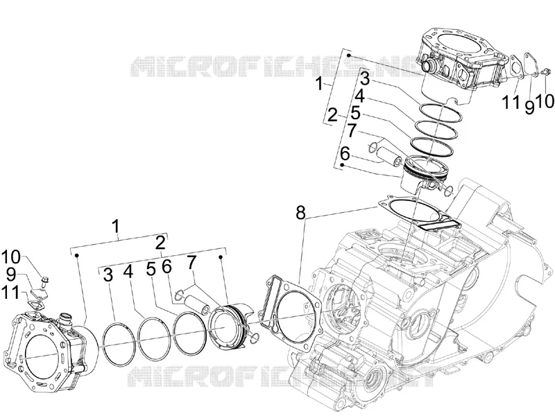 Cylinder-piston-wrist pin unit