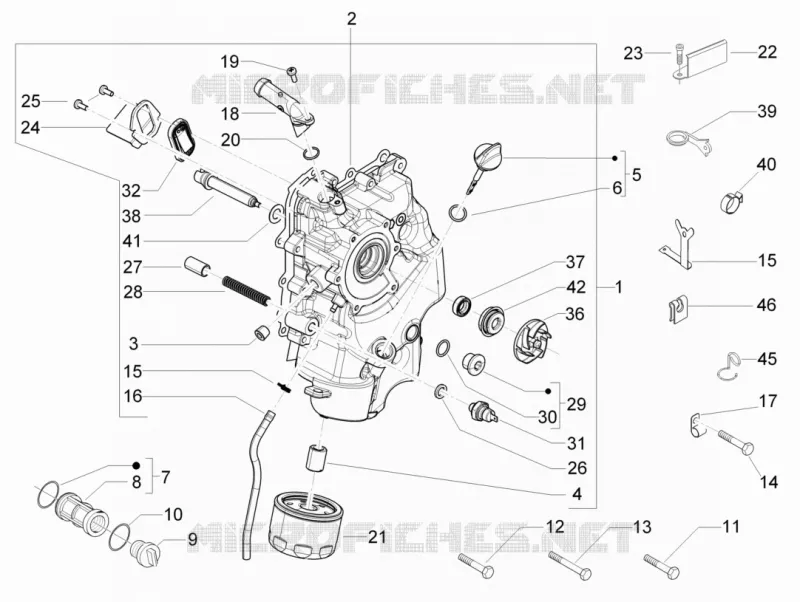 Flywheel magneto cover - Oil filter