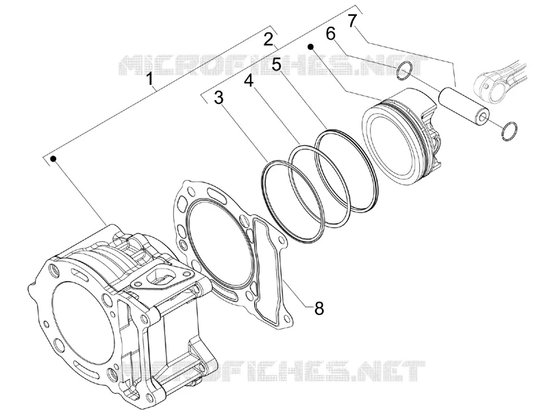 Cylinder-piston-wrist pin unit