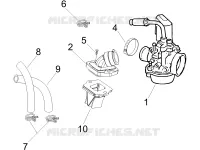 Carburettor, assembly - Union pipe