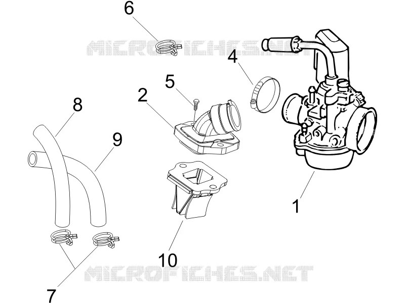 Carburettor, assembly - Union pipe