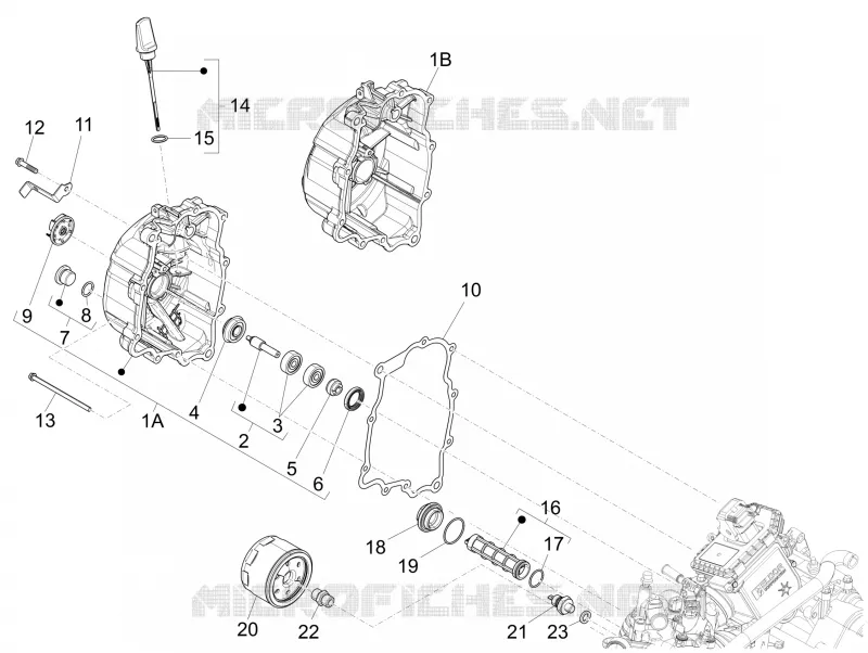 Flywheel magneto cover - Oil filter