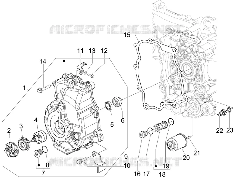 Flywheel magneto cover - Oil filter