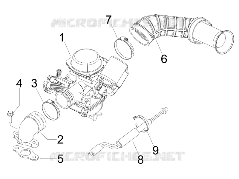 Carburettor, assembly - Union pipe