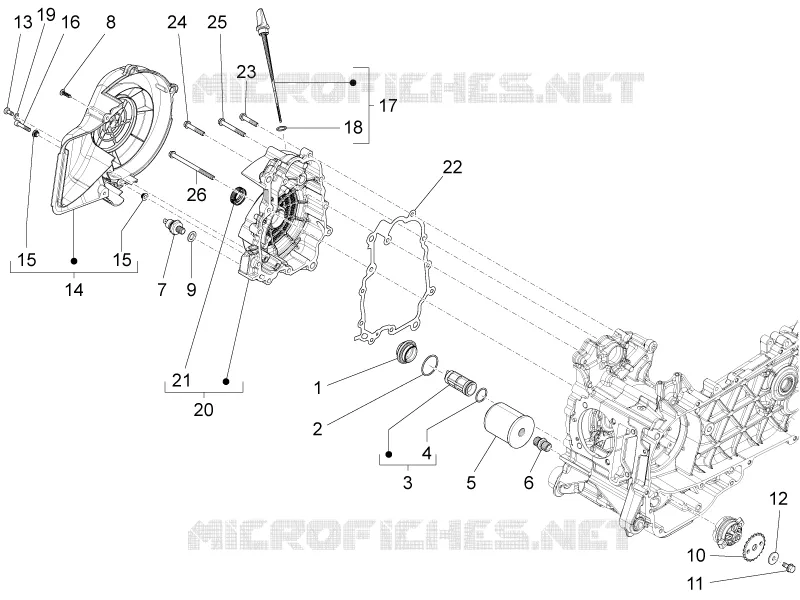 Flywheel magneto cover - Oil filter