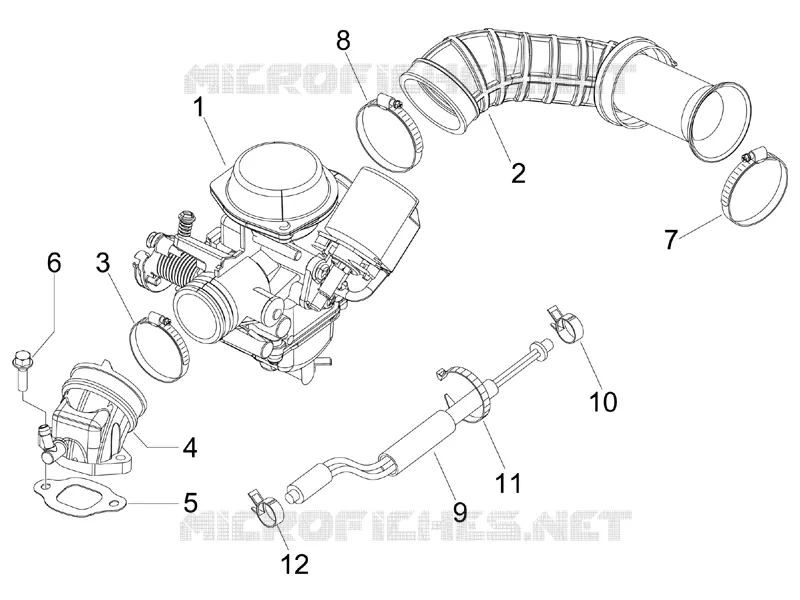Carburettor, assembly - Union pipe