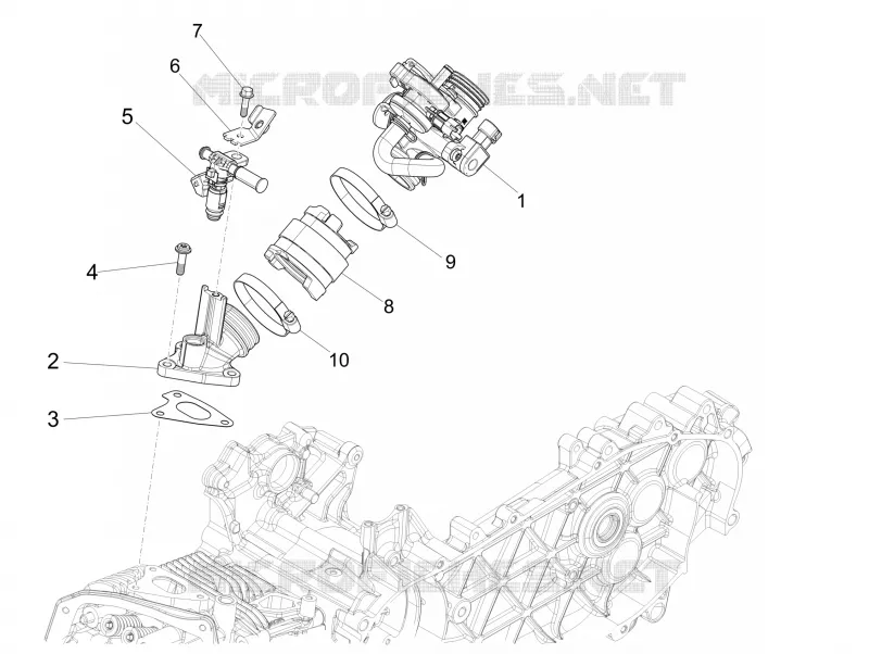 Throttle body - Injector - Union pipe