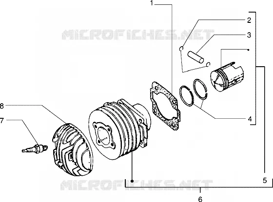 Cylinder-piston-wrist pin unit