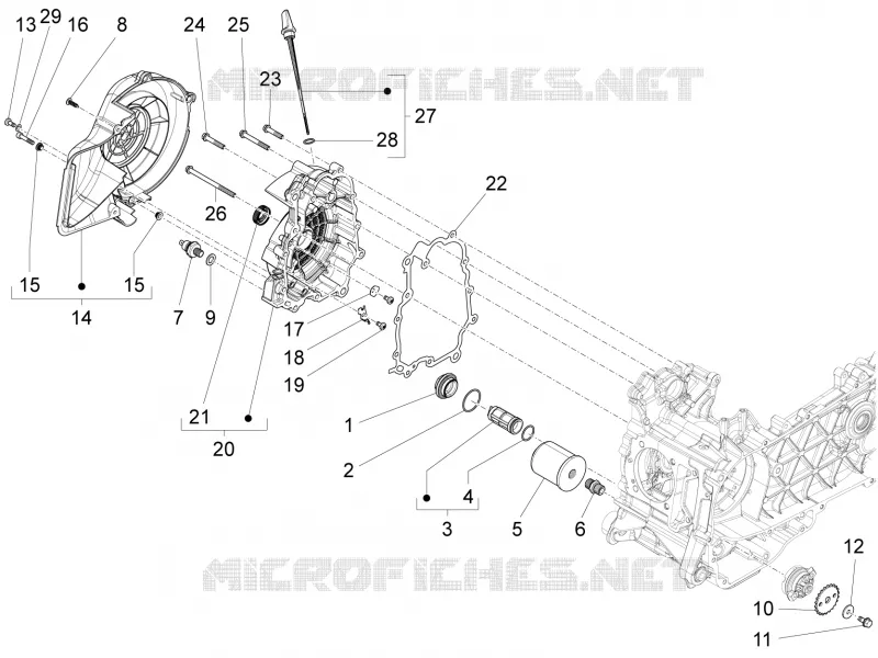 Flywheel magneto cover - Oil filter