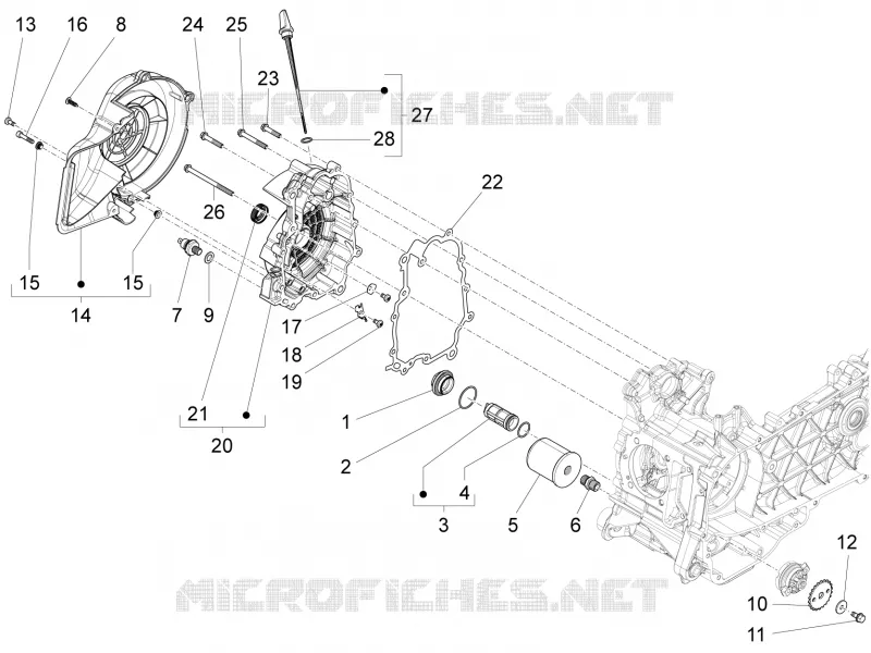 Flywheel magneto cover - Oil filter