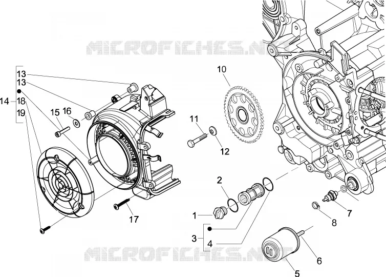 Flywheel magneto cover - Oil filter
